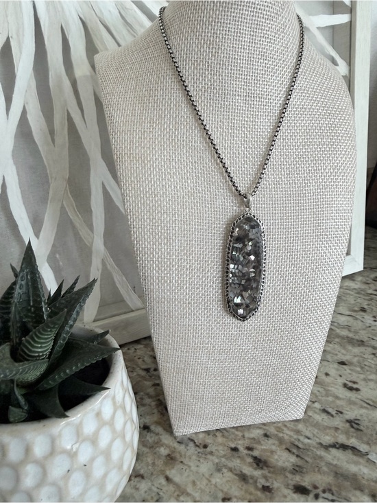 Kendra Scott Jewelry - Rare Kendra Scott Layden Necklace in Silver with Abalone Shell Pendant